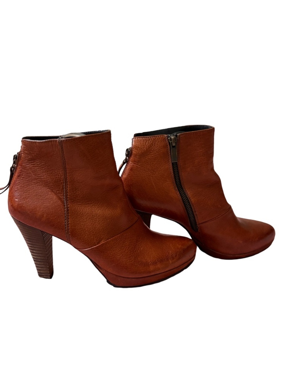 Paul Green Leather High Heel Ankle Booties with Side Zip